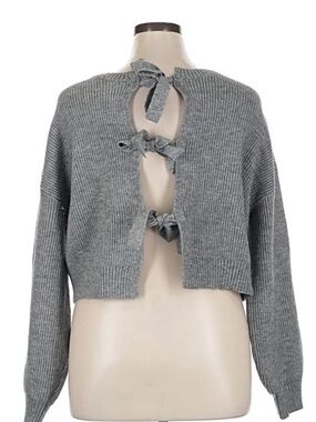 Cider Gray Ribbed Crewneck Sweater